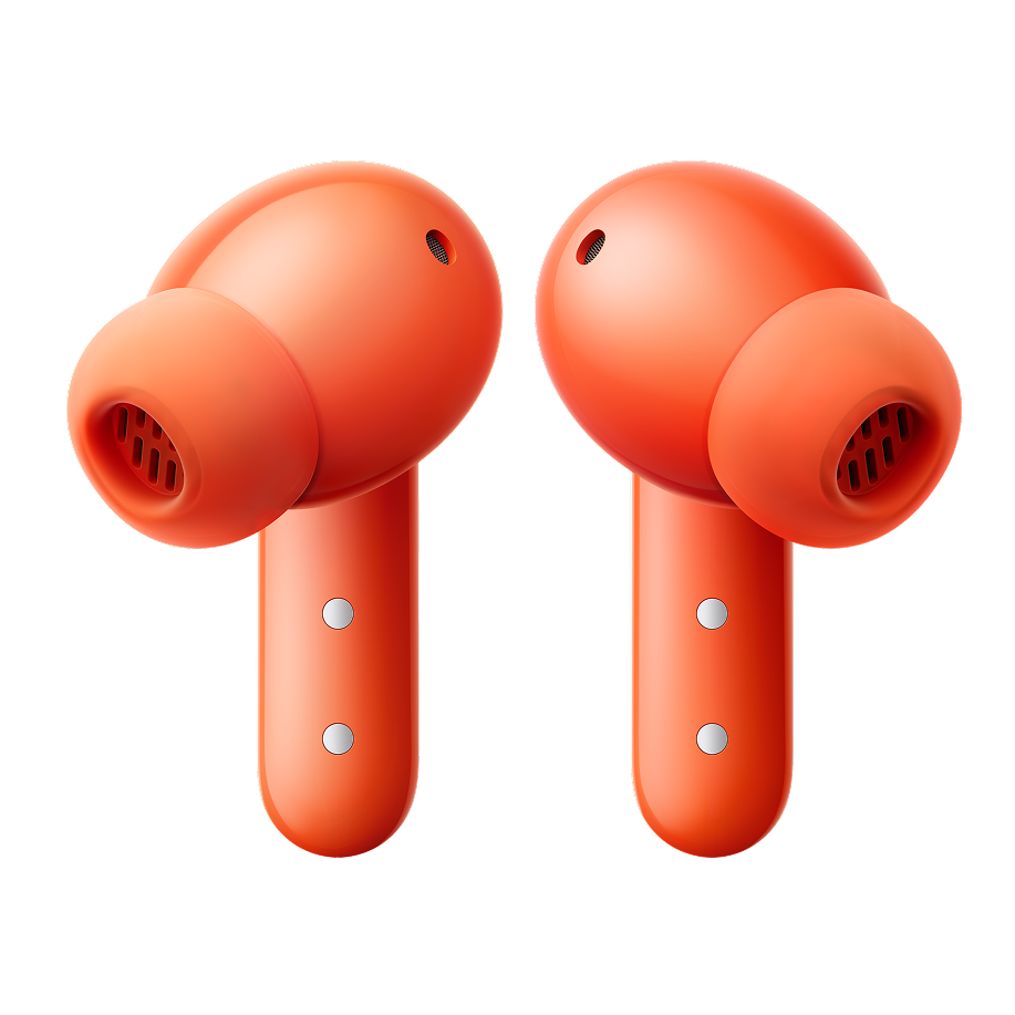 CMF Buds 2 earbuds in Orange seen from the front