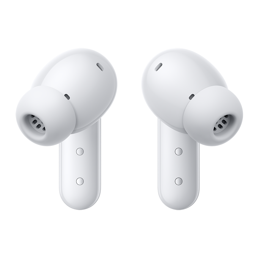 Pair of CMF Buds earbuds in Light Grey