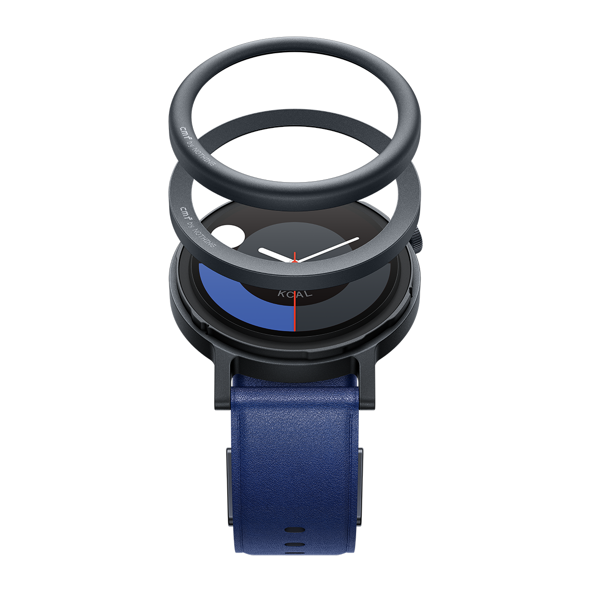CMF Watch Pro 2 in Blue with its interchangeable bezels