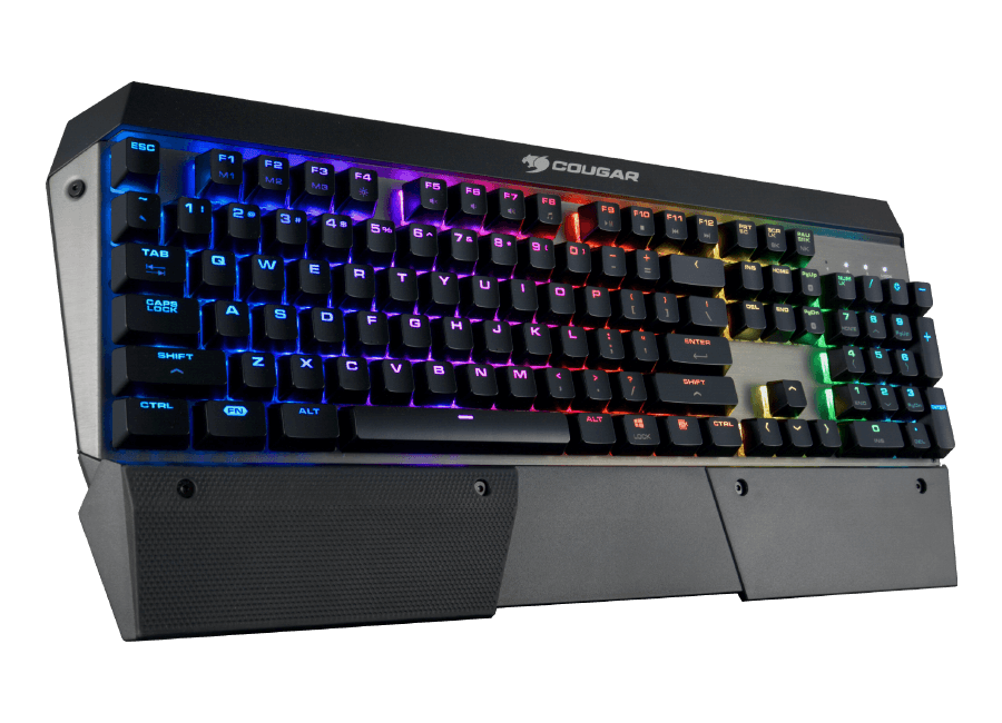 كيبورد كوجر Attack X3 RGB باللون Iron Grey من زاوية جانبية