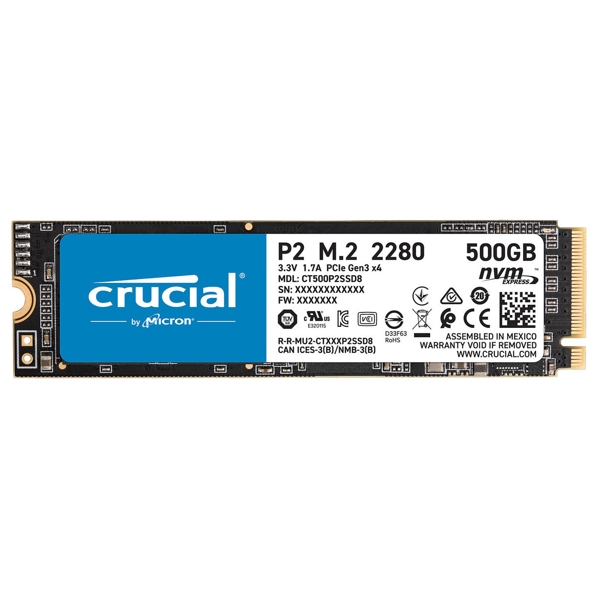 هارد SSD داخلي Crucial P2 سعة 500GB NVMe M.2