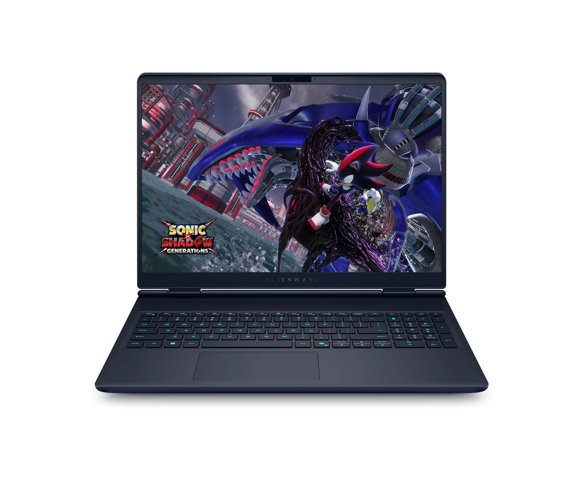لابتوب ألعاب DELL Alienware 16X Aurora من الأمام والشاشة مفتوحة