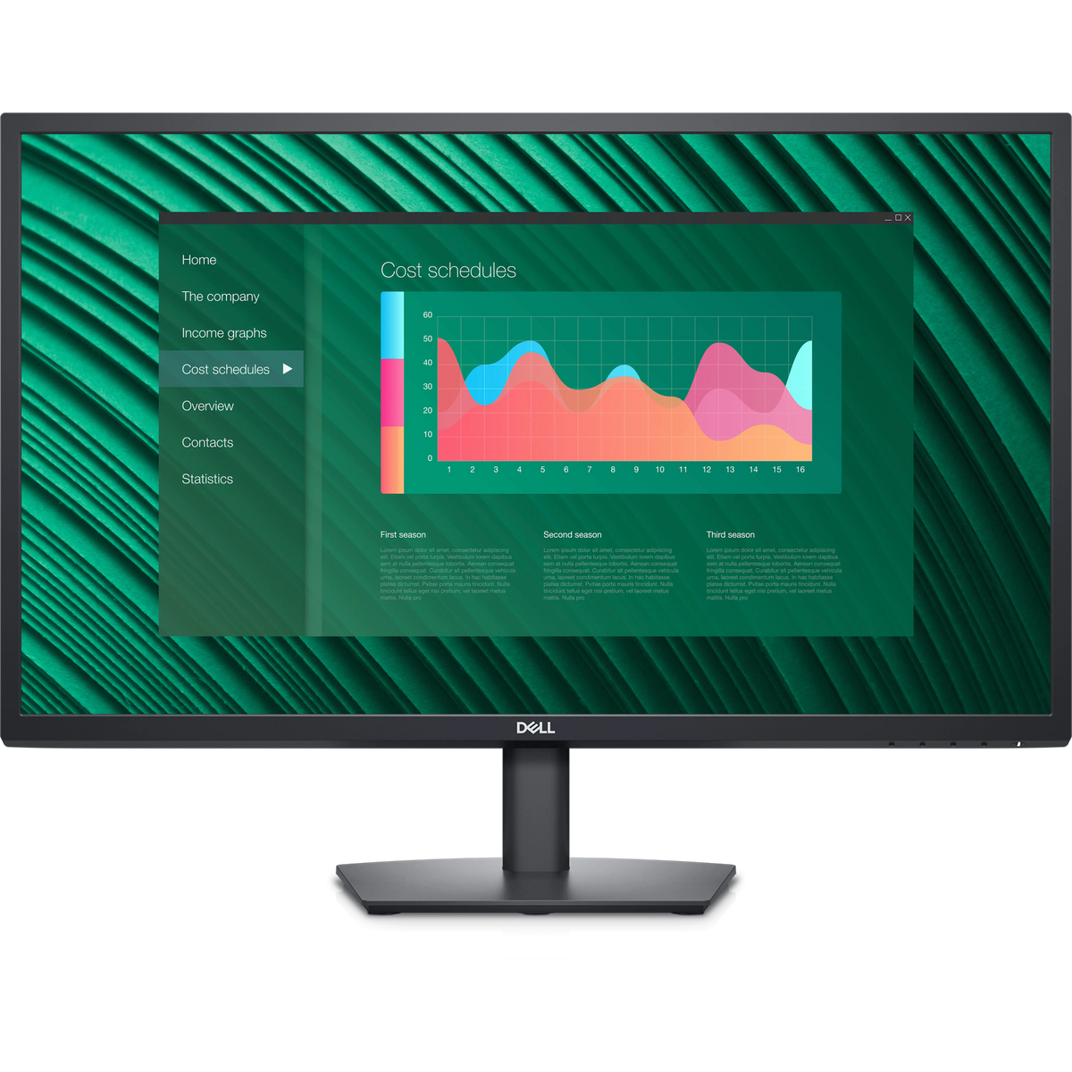 شاشة ديل Dell E2723H مقاس 27 بوصة بدقة Full HD من الأمام