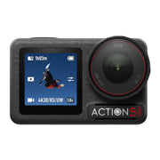 DJI Osmo Action 5 Pro front view with lens and front OLED screen