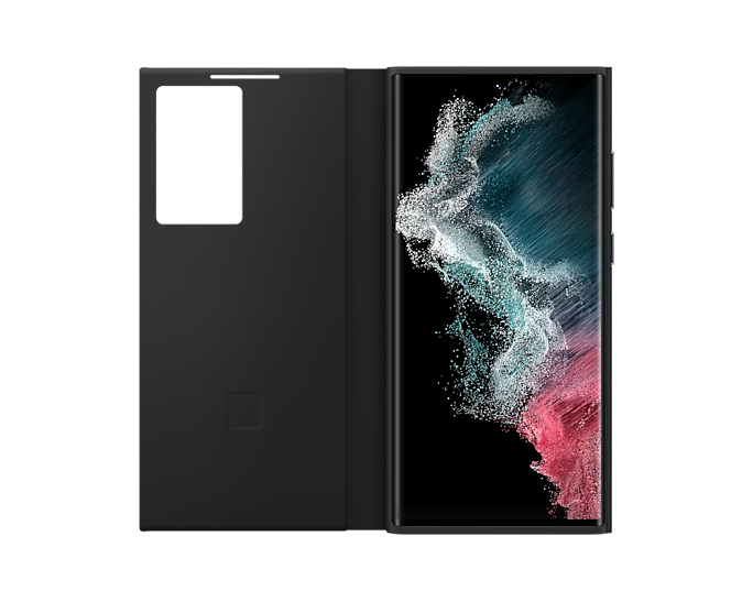 Samsung Galaxy S22 Ultra Smart Clear View Cover-Color: Black---Ennap.com