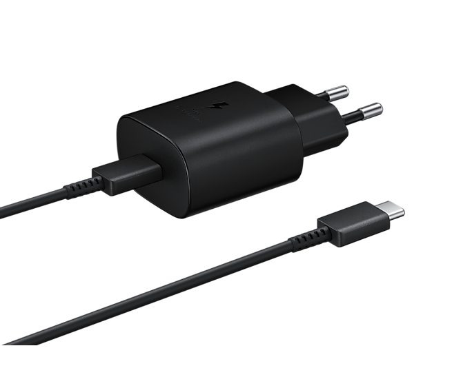 Samsung 25W PD Travel Adapter With USB-C Cable-Color: Black---Ennap.com