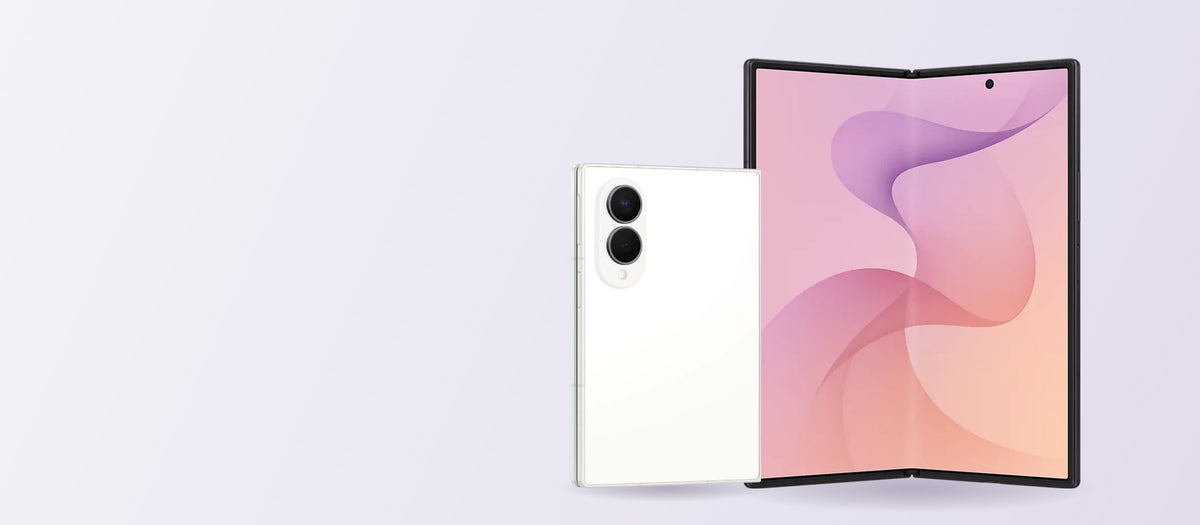 Samsung Galaxy Z Fold8 in Cream and Galaxy Z Fold8 Ultra unfolded
