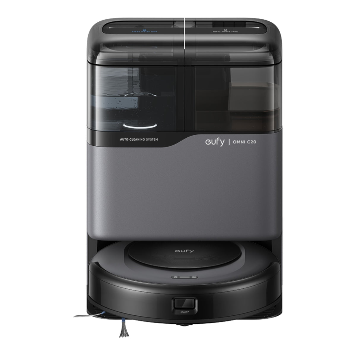 eufy Robot Vacuum Omni C20 docked in its all-in-one station