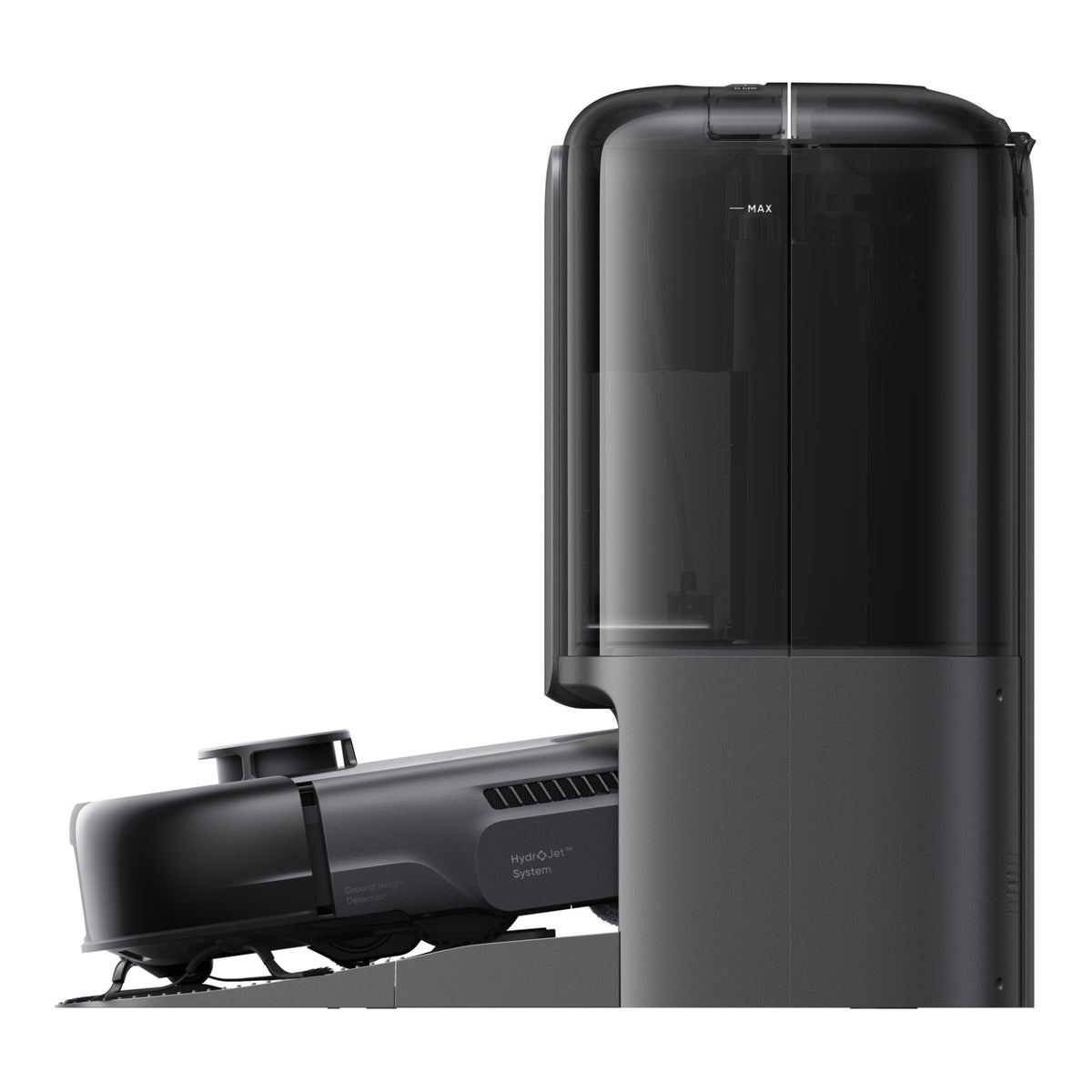 eufy Robot Vacuum Omni E25 and station, side view