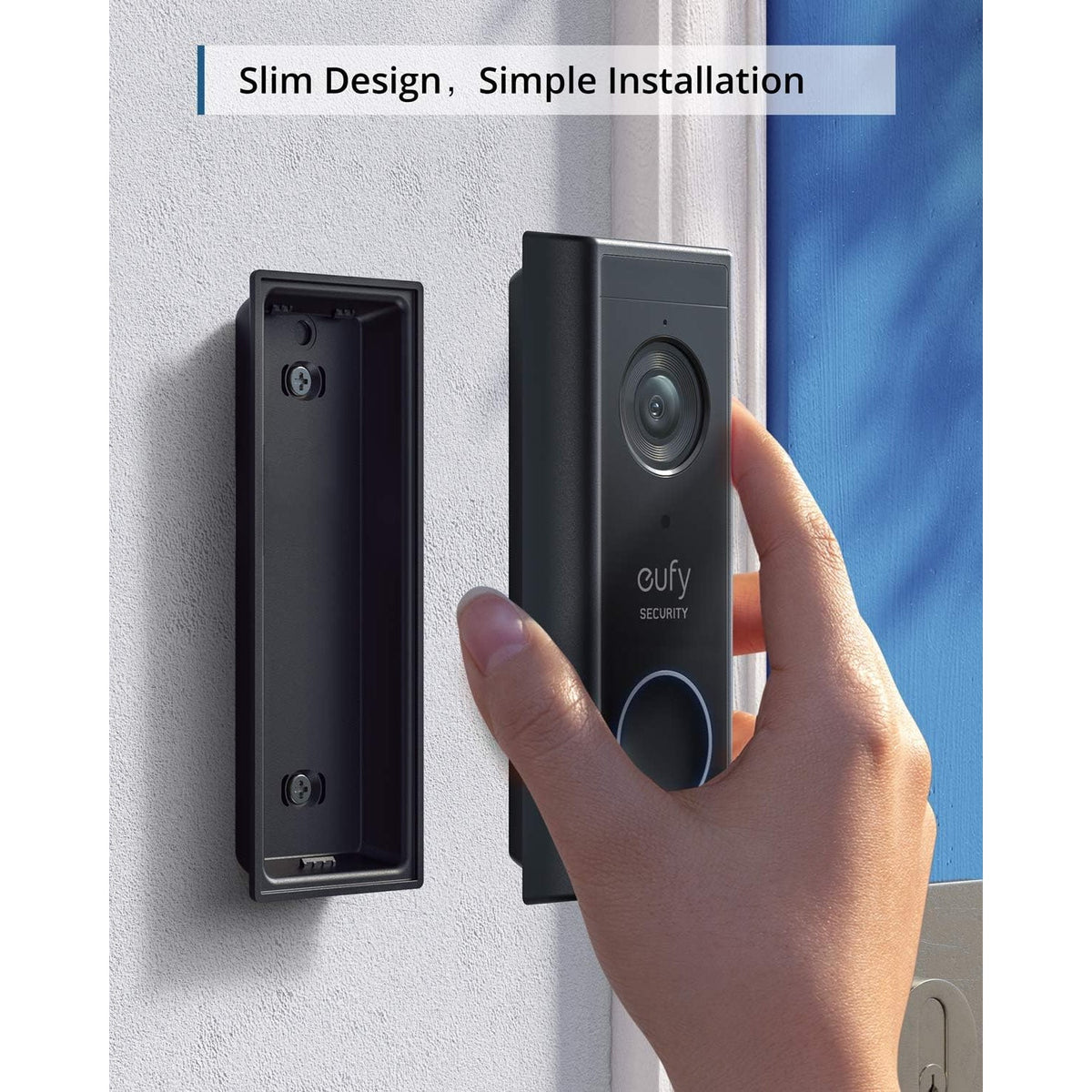 eufy Video Doorbell C210 mounted on its bracket