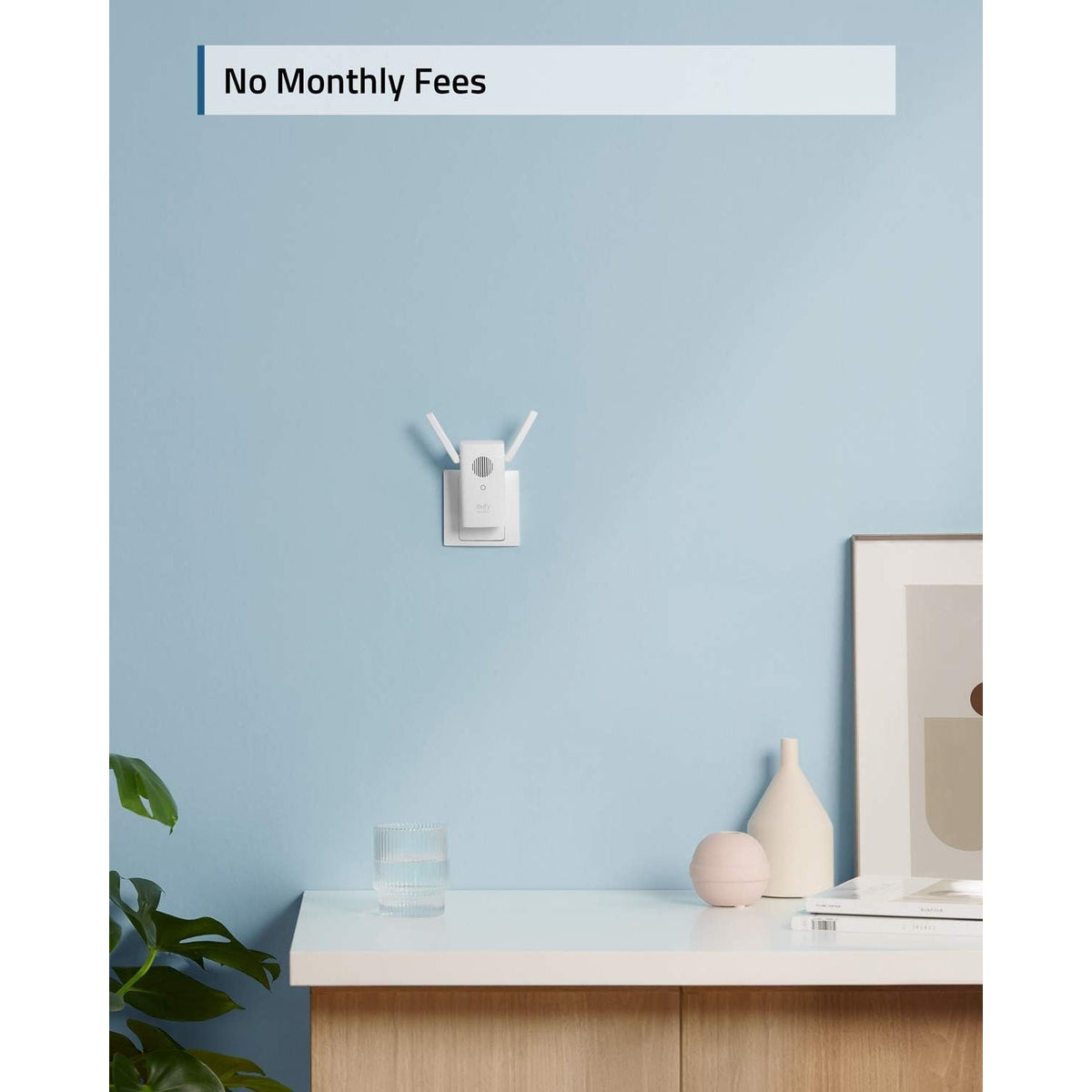 eufy Video Doorbell C210 Wi-Fi chime plugged into a wall socket