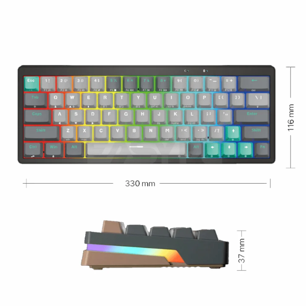 مقاس كيبورد فانتك ATOM PRO63 MK912