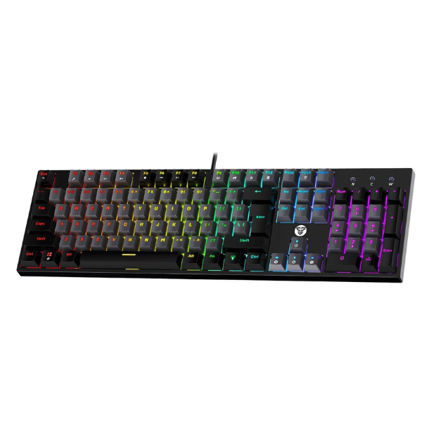 Fantech ATOM104 MK886V2 Sumi keyboard in Gray from an angle