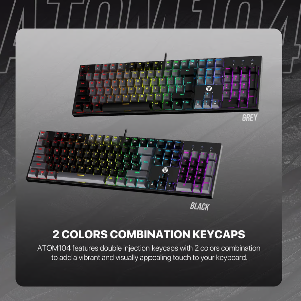 Two-colour combination keycaps on the Fantech ATOM104 MK886V2 Sumi