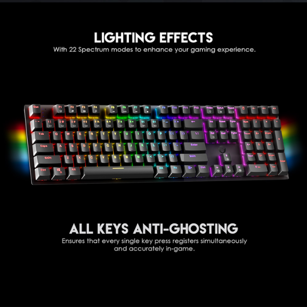 RGB lighting and all-key anti-ghosting on the Fantech MAXFIT108 MK855