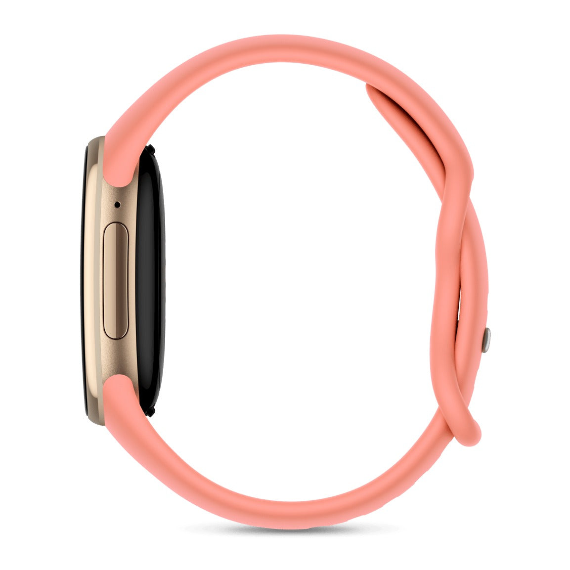 سمارت باند جوجل Fitbit Edge بهيكل ذهبي شامبين وسوار Canyon، منظر جانبي