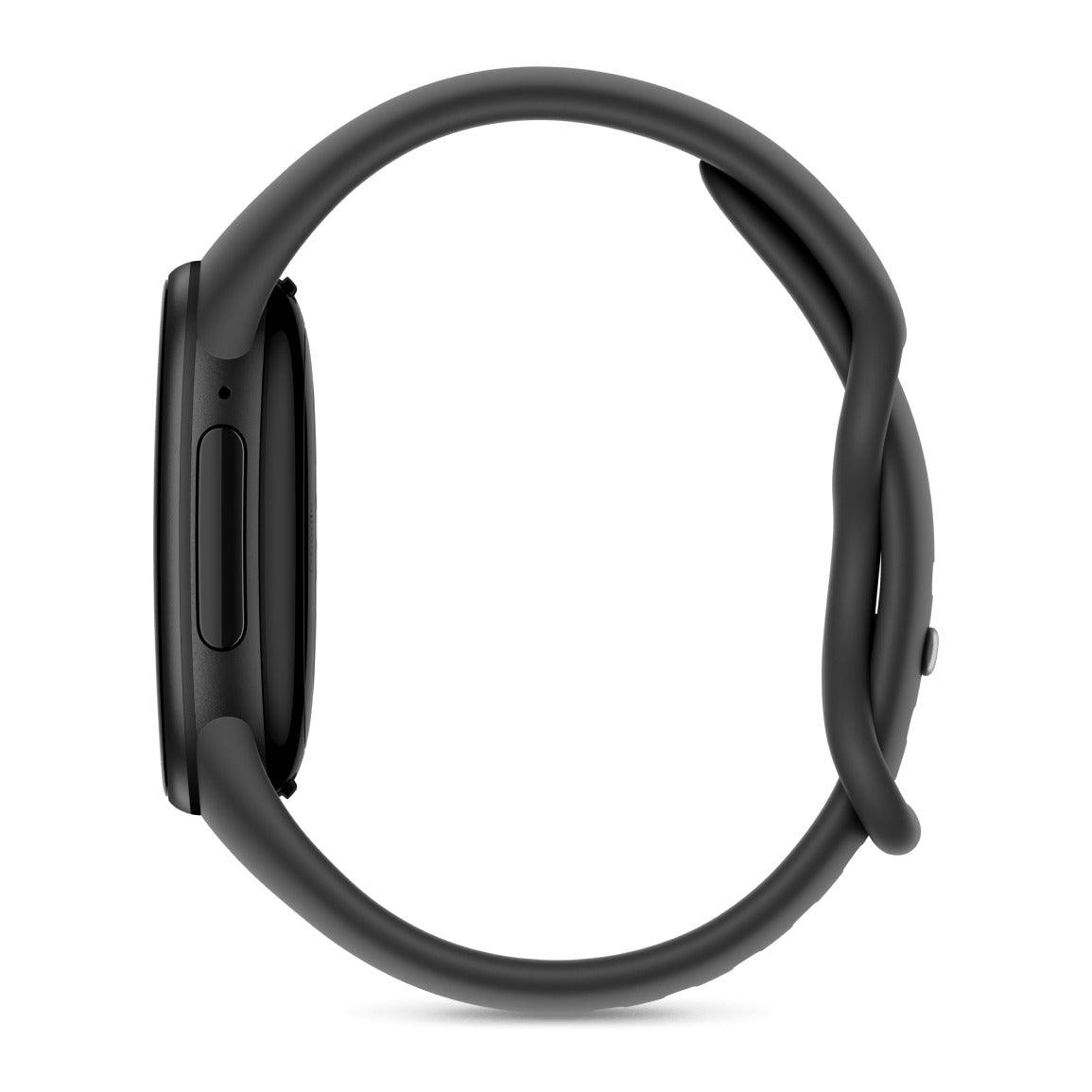 سمارت باند جوجل Fitbit Edge بهيكل ألومنيوم أسود مطفي وسوار Obsidian، منظر جانبي
