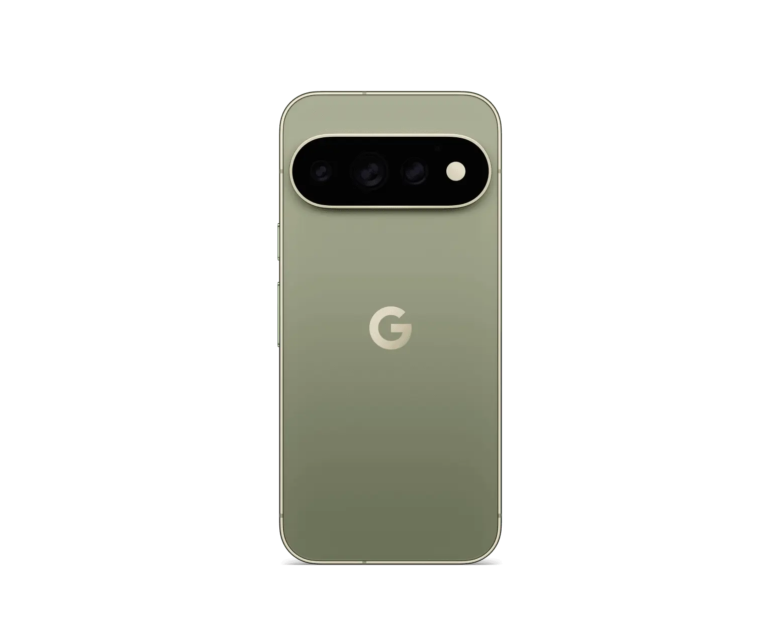 Google Pixel 11 Pro 5G in Olive, back view
