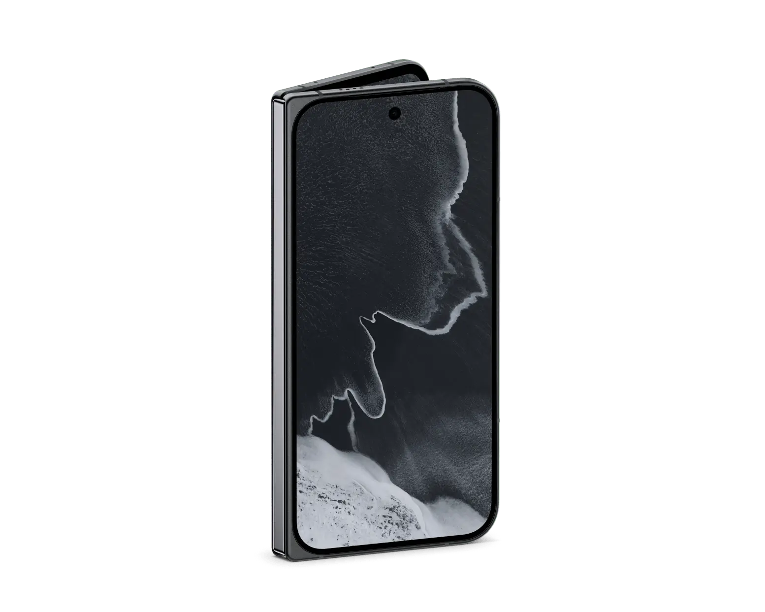 Google Pixel 11 Pro Fold 5G in Obsidian, folded showing the cover display