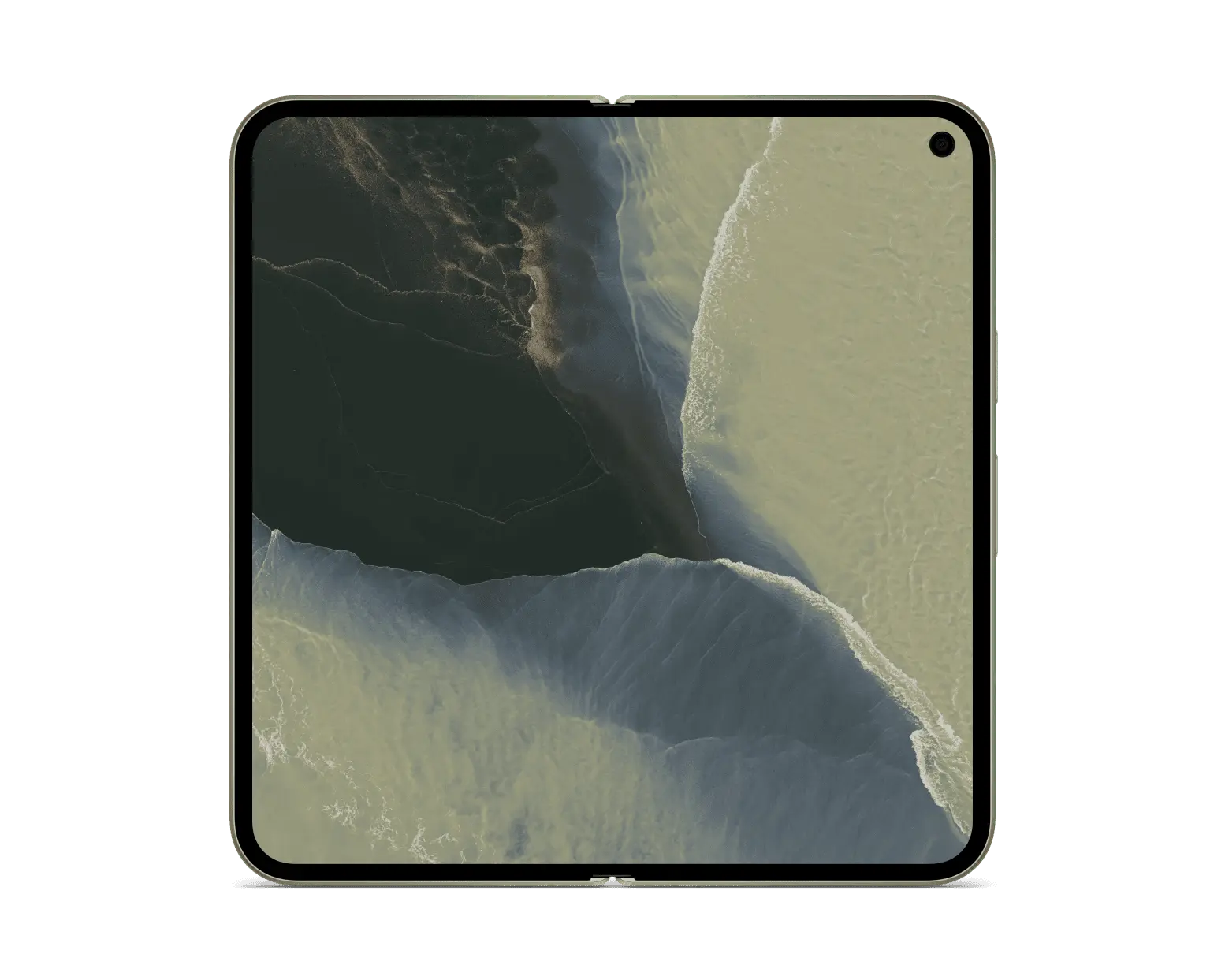 Google Pixel 11 Pro Fold 5G in Olive, unfolded 8-inch inner display
