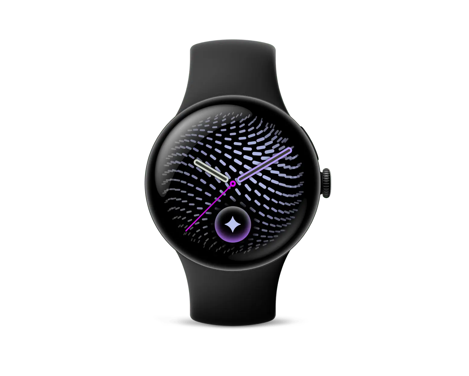 Google Pixel Watch 5 Smart Watch in Matte Black with Obsidian band, front view