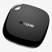 HIKSEMI T100 POCKET portable SSD in black, angled front view with the lanyard hole