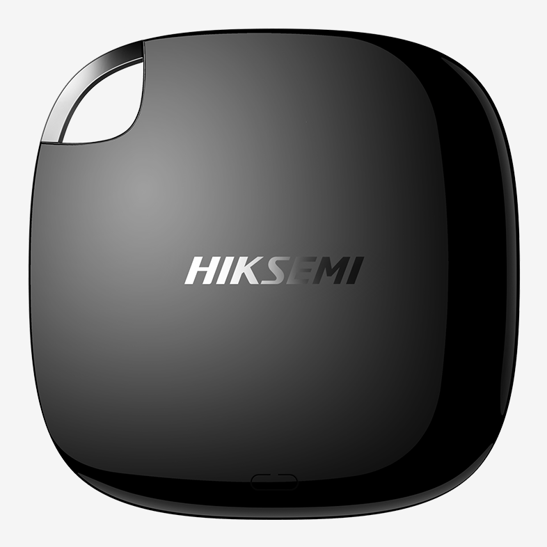 HIKSEMI T100 POCKET portable SSD top view with the HIKSEMI logo