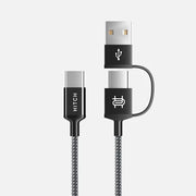 HITCH 2×1 USB-C USB-A Cable 60W PD----Ennap.com