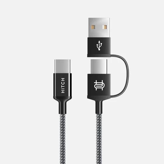 HITCH 2×1 USB-C USB-A Cable 60W PD----Ennap.com