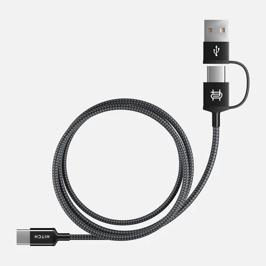 HITCH 2×1 USB-C USB-A Cable 60W PD----Ennap.com