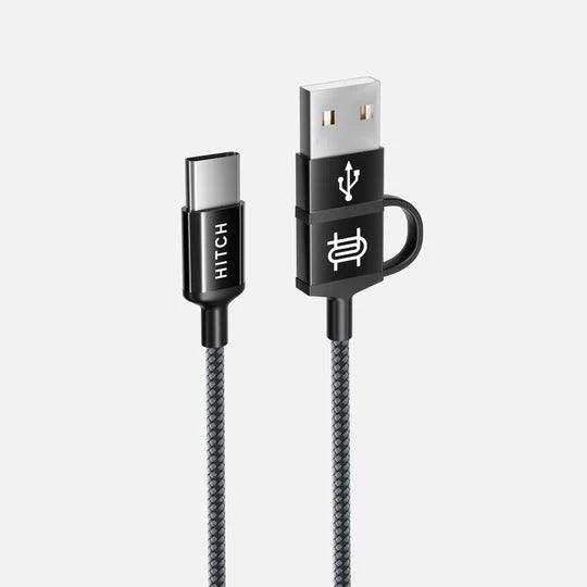 HITCH 2×1 USB-C USB-A Cable 60W PD----Ennap.com