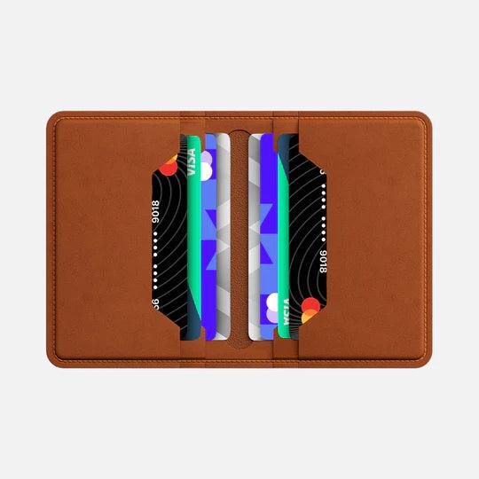 HITCH Bifold Card Wallet Natural Genuine Leather-Color: Black---Ennap.com