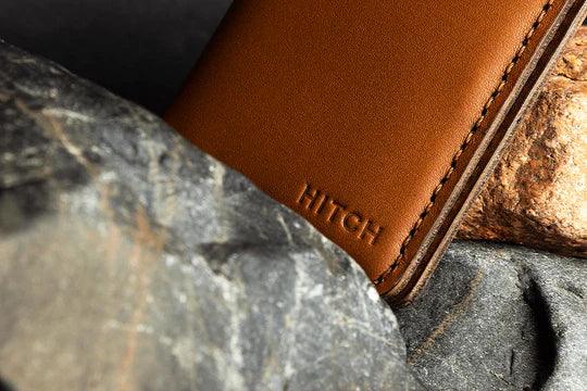 HITCH Bifold Card Wallet Natural Genuine Leather-Color: Black---Ennap.com
