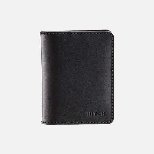 HITCH Bifold Card Wallet (Upgraded) - HandMade Natural Genuine Leather-Color: Black---Ennap.com
