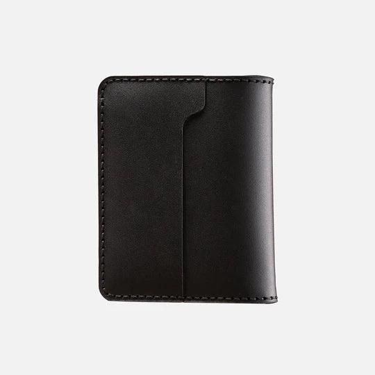 HITCH Bifold Card Wallet (Upgraded) - HandMade Natural Genuine Leather-Color: Black---Ennap.com