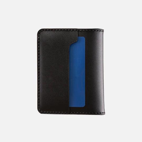 HITCH Bifold Card Wallet (Upgraded) - HandMade Natural Genuine Leather-Color: Black---Ennap.com