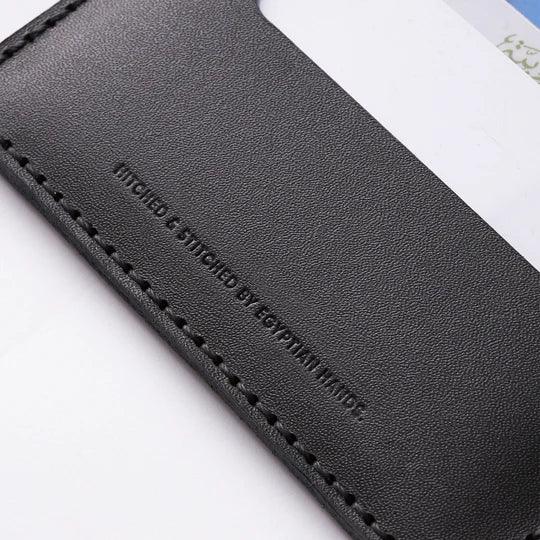 HITCH Bifold Card Wallet (Upgraded) - HandMade Natural Genuine Leather-Color: Black---Ennap.com