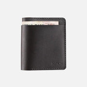 HITCH Bifold Wallet (Upgraded) - Handmade Natural Genuine Leather-Color: Black---Ennap.com