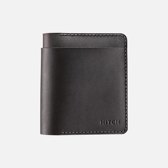 HITCH Bifold Wallet (Upgraded) - Handmade Natural Genuine Leather-Color: Black---Ennap.com