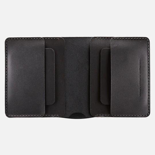 HITCH Bifold Wallet (Upgraded) - Handmade Natural Genuine Leather-Color: Black---Ennap.com
