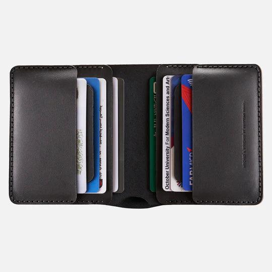 HITCH Bifold Wallet (Upgraded) - Handmade Natural Genuine Leather-Color: Black---Ennap.com