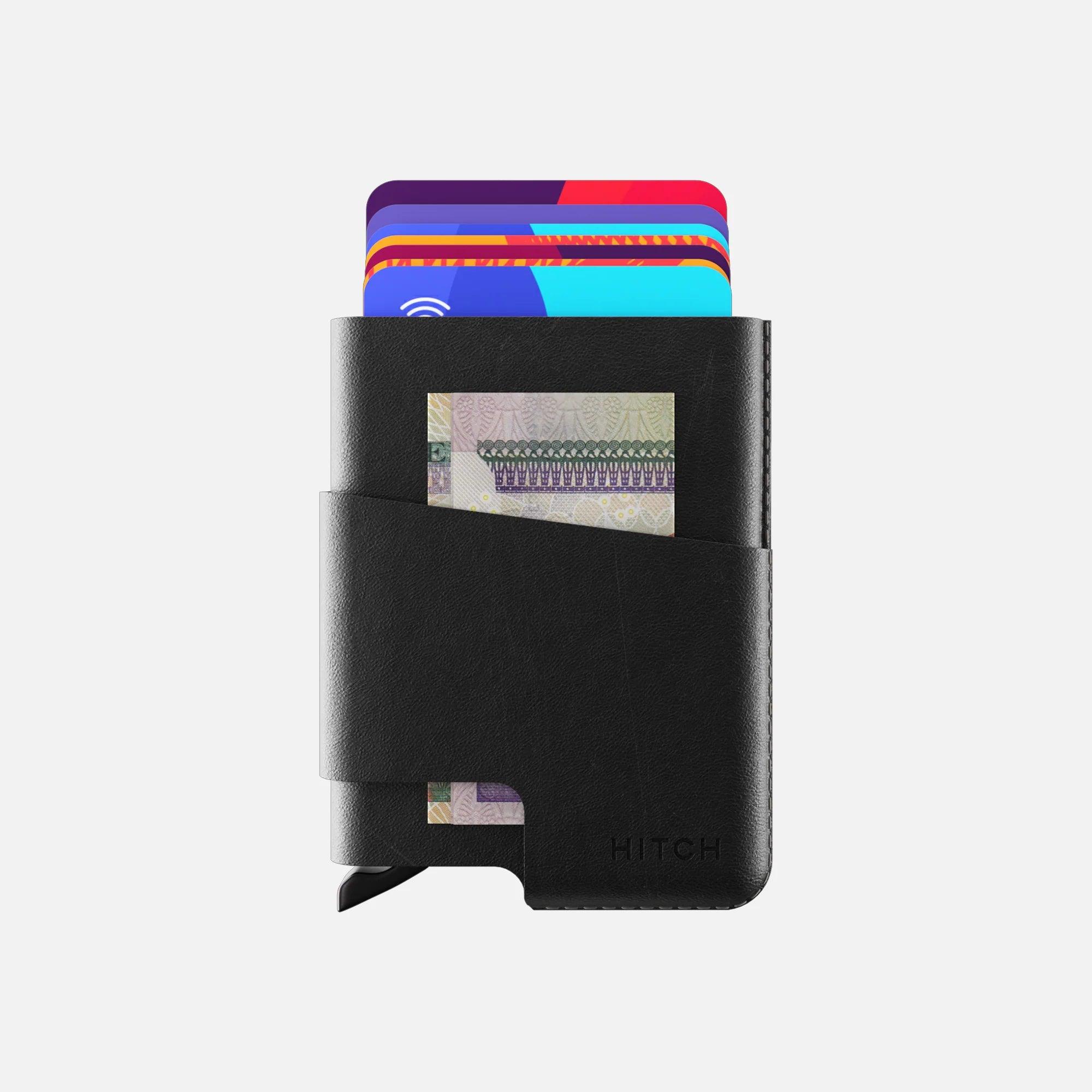 HITCH CUT-OUT Cardholder - RFID Block Featured - Handmade Natural Genuine Leather - HITCH CUT-OUT Cardholder - RFID Block Featured - Handmade Natural Genuine Leather - Black Ennap.com