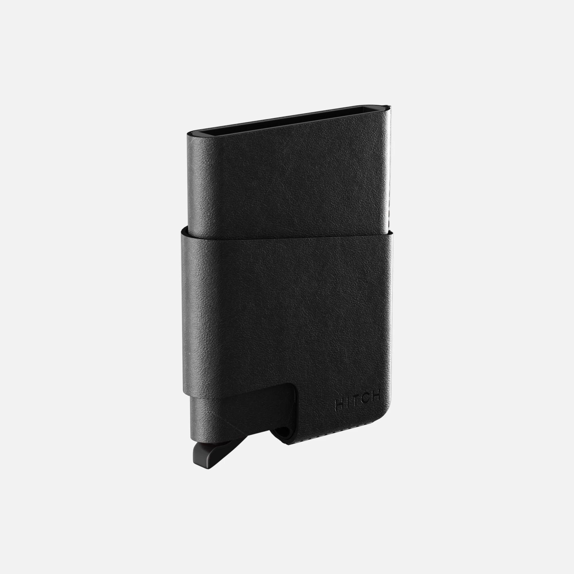 HITCH CUT-OUT Cardholder - RFID Block Featured - Handmade Natural Genuine Leather - HITCH CUT-OUT Cardholder - RFID Block Featured - Handmade Natural Genuine Leather - Black Ennap.com