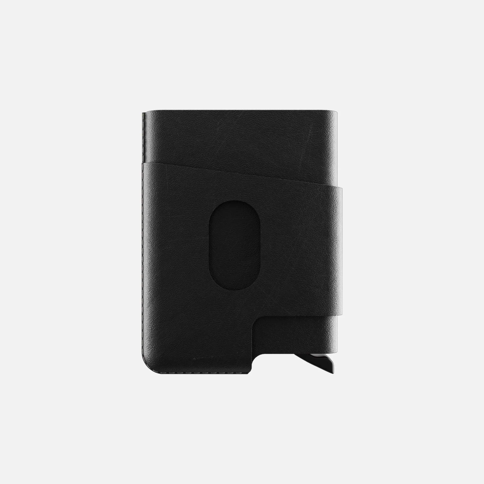 HITCH CUT-OUT Cardholder - RFID Block Featured - Handmade Natural Genuine Leather - HITCH CUT-OUT Cardholder - RFID Block Featured - Handmade Natural Genuine Leather - Black Ennap.com