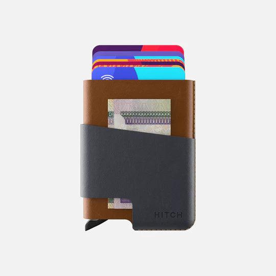 HITCH CUT-OUT Cardholder - RFID Block Featured - Handmade Natural Genuine Leather - HITCH CUT-OUT Cardholder - RFID Block Featured - Handmade Natural Genuine Leather - Havan/Blue Gray Ennap.com