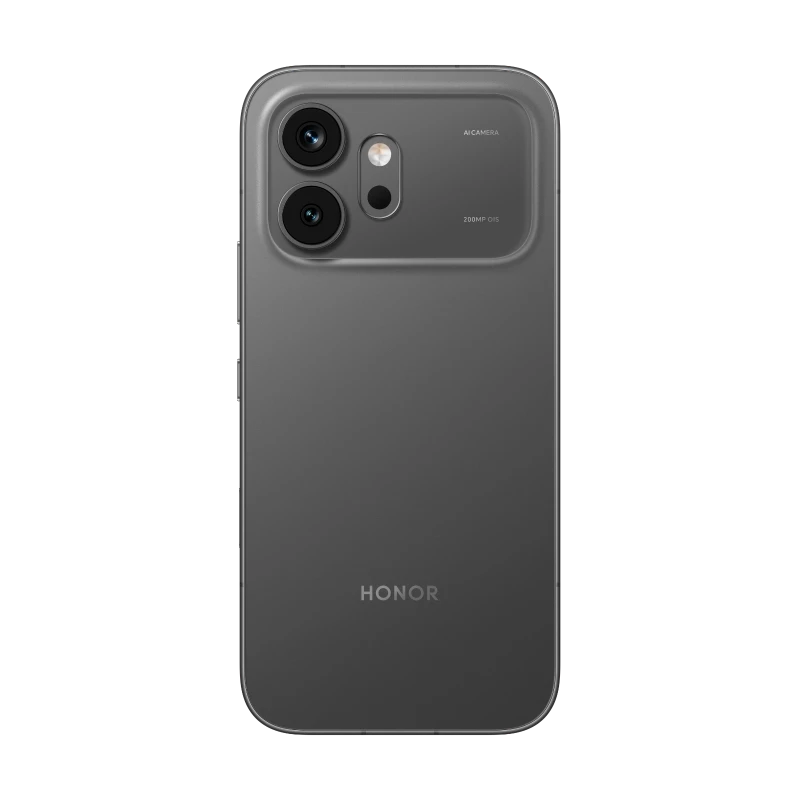 HONOR 600 in Black back view showing the 200MP main camera and 12MP ultra wide camera