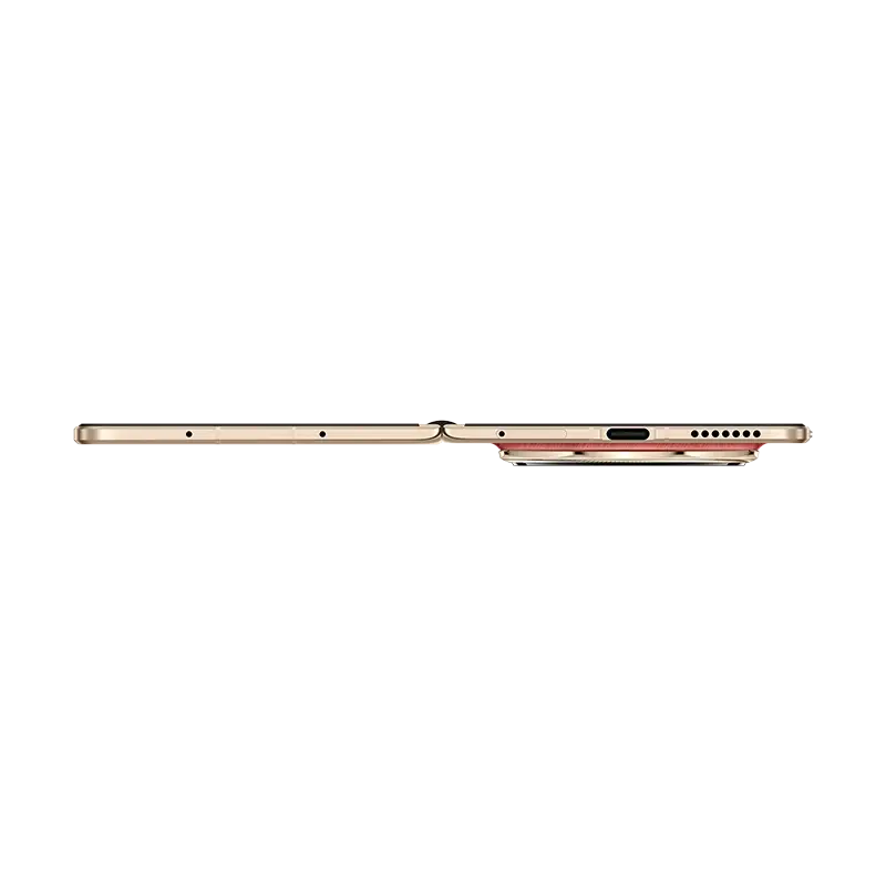 Red HONOR Magic V6 unfolded side edge showing the thin profile