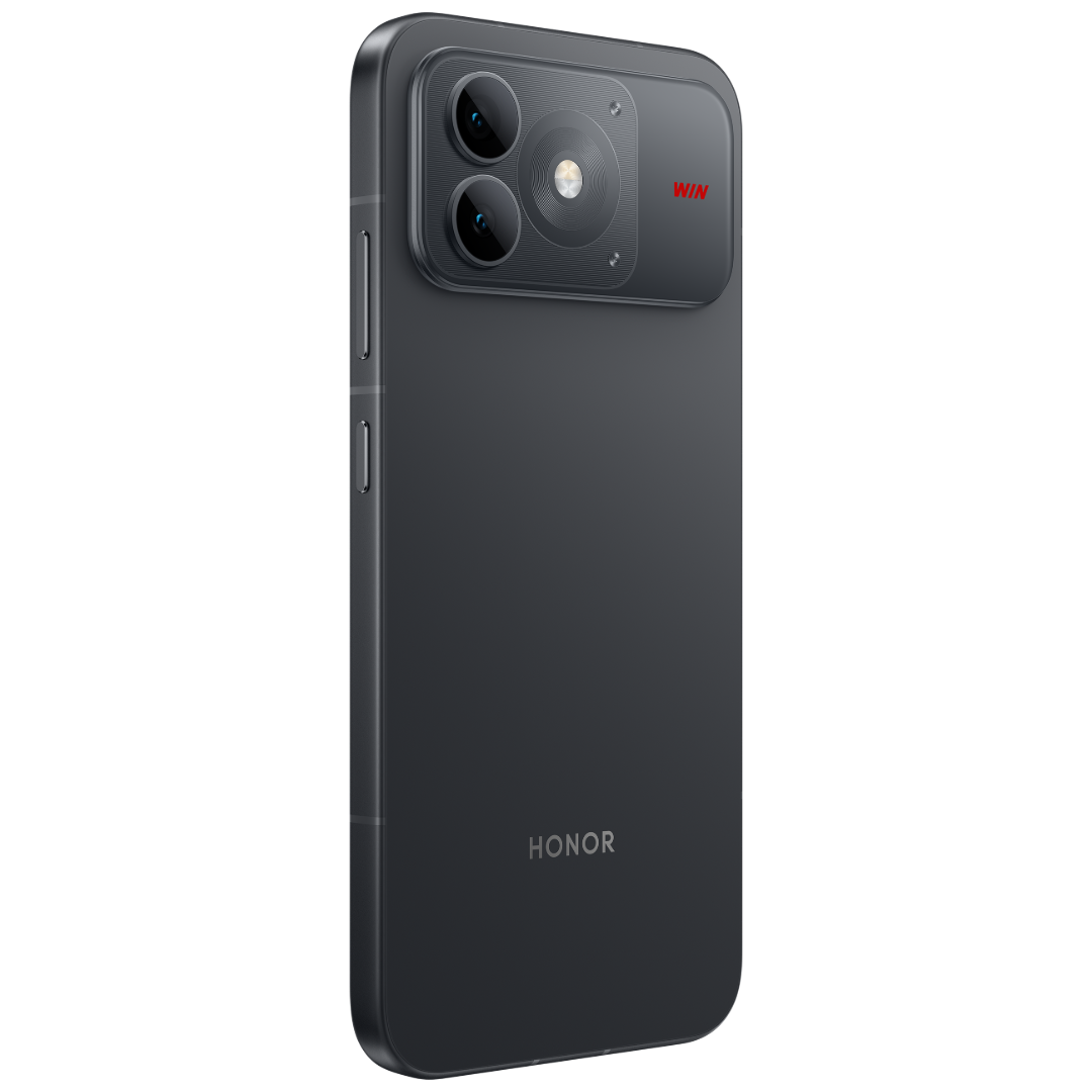 HONOR WIN Turbo 2 in Black back at an angle showing the frame