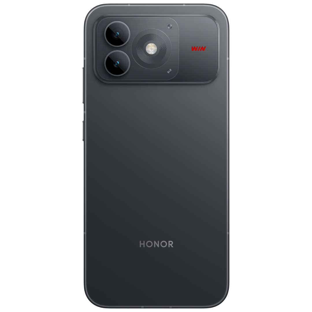 HONOR WIN Turbo 2 in Black back view with the round camera ring