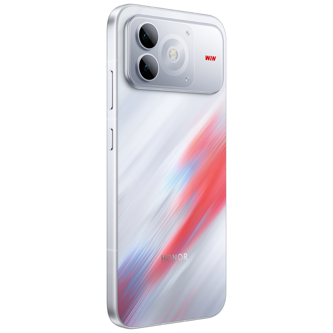 HONOR WIN Turbo 2 in Red Blue Buff back at an angle showing the frame